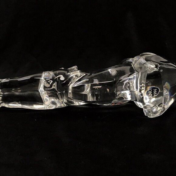 Vintage LENOX Crystal Glass Cat Panther Stretching Figurine 1994 Germany - Picture 4 of 12